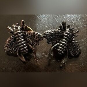 Set of 2 Vintage Bee Pins | Mixed Silver & Bronze-Tone